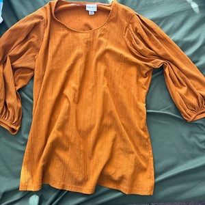 Gold top with bell sleeves